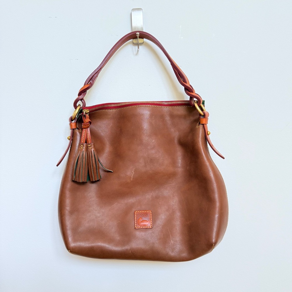 Dooney & Bourke Florentine Twist Strap Hobo Chestnut 8L540 Early 2010s Tags